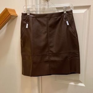 NWT Banana Republic Factory Brown Vegan Leather Mini Skirt - Size 4